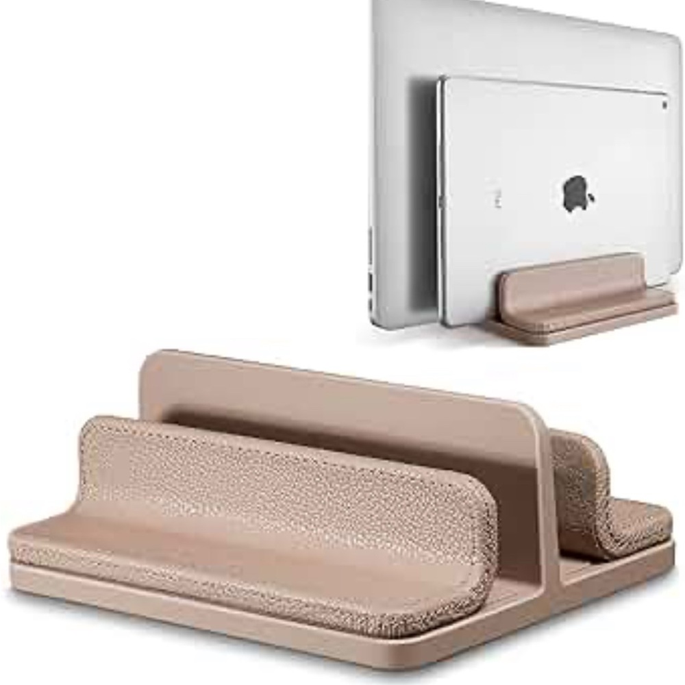 Costly See Leather Adjustable Dual Laptop and Tablet Stand - Tan